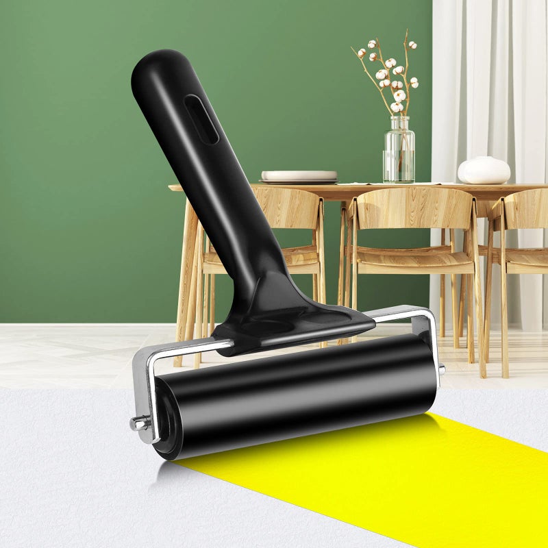 HRLORKC 2Pcs Rubber Roller Brayer Rollers Hard Rubber 4 and 2.2 Inch for Printmaking (Black) by HRLORKCâ€¦ - Image 4